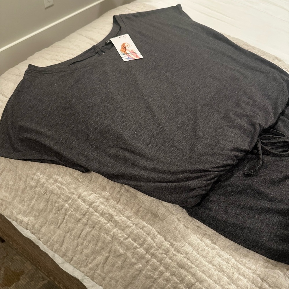 Women's Gray Straight Leg Jumpsuit